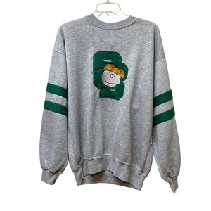Vintage Toon Time Snoopy Charlie Brown Graphic‎ Ringer Sweatshirt Unisex Size L